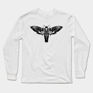 Death Moth | Black and White Long Sleeve T-Shirt